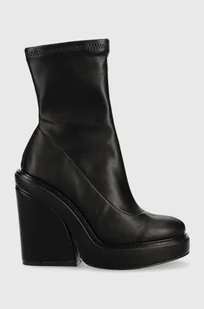 Steve Madden botki All Out damskie kolor czarny na słupku - Botki damskie - miniaturka - grafika 1