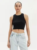 Koszulki i topy damskie - Vero Moda Top Ginny 10300339 Czarny Slim Fit - miniaturka - grafika 1