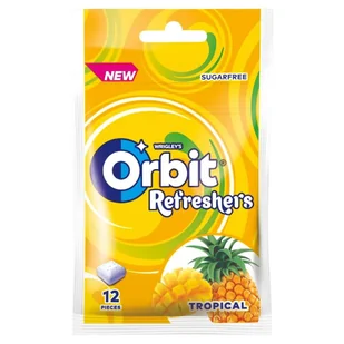 Orbit Refreshers Tropical Bezcukrowa guma do żucia 26 g (12 sztuk) - Gumy do żucia, lizaki, dropsy - miniaturka - grafika 1
