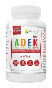 Wish WITAMINA ADEK FORTE W OLEJU MCT-60kaps WSH/ADEK/60/KAP/ - Witaminy i minerały dla sportowców - miniaturka - grafika 2