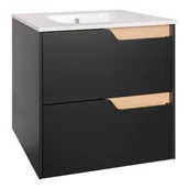 Szafki łazienkowe - Szafka z umywalką Tolima 60 cm czarna - miniaturka - grafika 1
