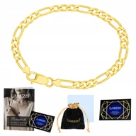 Bransolety męskie - Bransoletka Złota Męska Figaro Pełna Mocna Gruba Kuta 21cm Włoska 4,1 mm - miniaturka - grafika 1