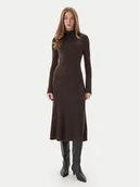 Sukienki - Tommy Hilfiger Sukienka dzianinowa WW0WW47303 Brązowy Regular Fit - miniaturka - grafika 1