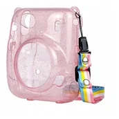 Torby fotograficzne i futerały - LOVEINSTANT Futerał Instax Mini 11 Różowy Brokat Przezroczysty - miniaturka - grafika 1