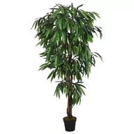 Sztuczne kwiaty - vidaXL Sztuczne drzewko mango, 1050 liści, 200 cm, zielone - miniaturka - grafika 1