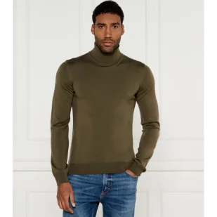 HUGO Wełniany golf San Thomas Slim Fit - Swetry męskie - miniaturka - grafika 1