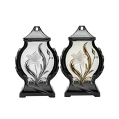 Lampiony i znicze - Znicz szklany Lampion lilia 29 cm OBM mix - miniaturka - grafika 1