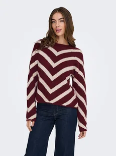 ONLY Sweter w kolorze bordowo-jasnoróżowym - Swetry damskie - miniaturka - grafika 1