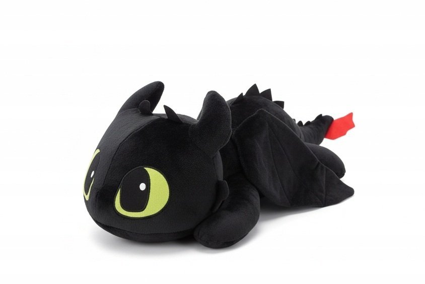 PLUSZOWY CZARNY SMOK Z ZIELONYMI OCZAMI 100 CM PRZYTULANKA XXL