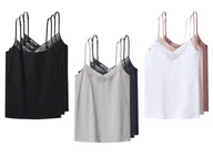 Koszulki i topy damskie - esmara® Podkoszulki damskie z bawełną, 3 sztuki - miniaturka - grafika 1