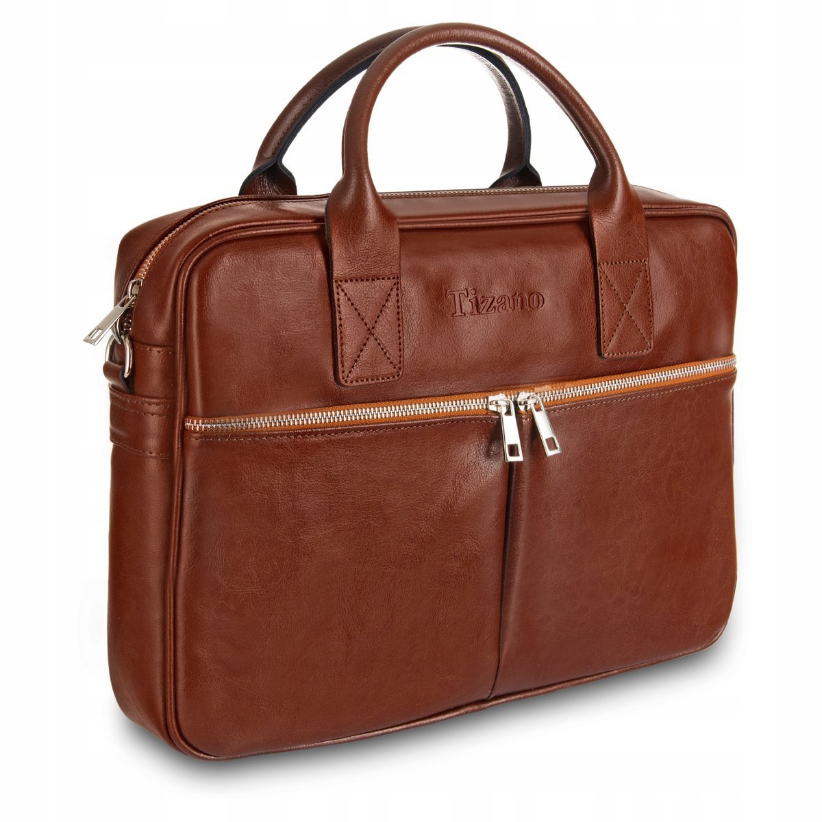 Elegancka torba męska SKÓRZANA na laptopa TIZANO TM11 brąz
