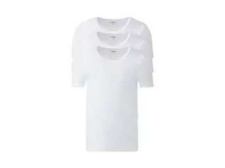 Koszulki męskie - LIVERGY Podkoszulki męskie z bawełny, 3 sztuki (7/XL, Biały, Dekolt okrągły) - grafika 1
