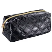 Kosmetyczki, organizery i kuferki - Inter Vion Gold & Black kosmetyczka pikowana czarna - miniaturka - grafika 1
