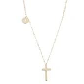 Naszyjniki - Naszyjnik z krzyzykiem stal chirurgiczna złoty - miniaturka - grafika 1