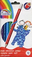 Przybory szkolne - Fiorello Kredki 12 kolorów ołówkowe trójkątne JUMBO Super Soft 005FIO - miniaturka - grafika 1