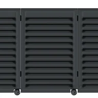 Ogrodzenia - Polbram Brama przesuwna narożna Kreta 4x1,5 m prawa automat czarna - miniaturka - grafika 1