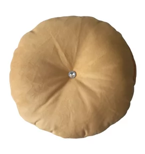 Poduszka dekoracyjna ozdobna okrągła welur velvet ŻÓŁTA salon 40cm prezent - Poduszki dekoracyjne - miniaturka - grafika 1