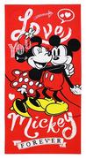 Okrycia kąpielowe dla dzieci - Myszka Mickey Duży Ręcznik Love Serduszka 70X140 - miniaturka - grafika 1