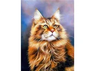 Rękodzieło - Haft Diamentowy, Obraz, Mozaika Diamentowa Diamond Painting, RUDY MAINE COON 30x40cm - miniaturka - grafika 1