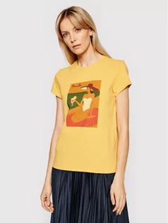 Koszulki i topy damskie - Marella T-Shirt Italia 39710312200 Żółty Regular Fit - grafika 1