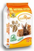 Żwirek dla kotów - Gaja Eco-Pet Drewniany Żwirek dla kota i ściółka dla małych zwierząt 35L - miniaturka - grafika 1