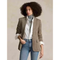 Marynarki i żakiety damskie - POLO RALPH LAUREN Lniana marynarka HERTIAGE Straight fit z dodatkiem jedwabiu - miniaturka - grafika 1