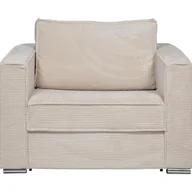 Fotele - Fotel rozkładany typu express z beżowego sztruksu - Miejsce do spania 70 cm - Materac 14 cm - LORETO - miniaturka - grafika 1