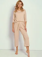 Piżamy damskie - Damska piżama dwuczęciowa Paige beżowa Taro r.XL - miniaturka - grafika 1