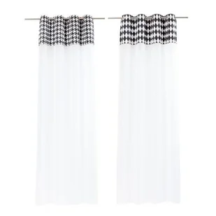Firana z kółkami 140 x 270 cm mix wzorów czarno-biały - Firany - miniaturka - grafika 1