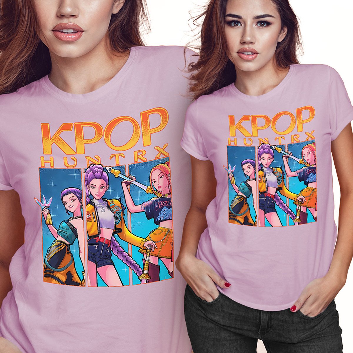 KOSZULKA DAMSKA T-SHIRT K-POPOWE ŁOWCZYNIE DEMONÓW HUNTRIX L