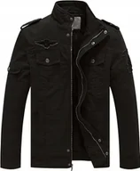 Kurtki męskie - Męska kurtka Ocieplana klasyczna kurtka czarna rozmiar XXL - miniaturka - grafika 1