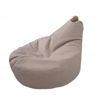 Fotele i pufy dla dzieci - Pufa worek dla dziecka Beżowa - Tkanina welurowa - miniaturka - grafika 1