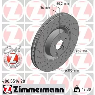 Tarcza hamulcowa ZIMMERMANN 400.5514.20 - Tarcze hamulcowe - miniaturka - grafika 1