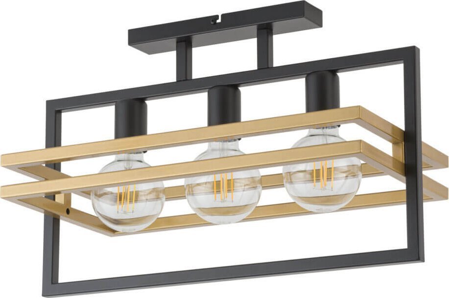 Lampa sufitowa Sigma Industrialna lampa sufitowa Merci do jadalni czarna złota