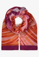 Apaszki i szaliki damskie - Fioletowo-Różowy Bawełniany Szalik w Print Jellala - miniaturka - grafika 1