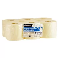 Stojaki na ręczniki papierowe - Ręcznik papierowy w roli biały celuloza 2-warstwowy 2x17,5g 130m gofrowany MERIDA TOP CENTER PULL MINI 6szt. /RTB704/ - miniaturka - grafika 1