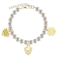 Biżuteria dla dzieci - I KOMUNIA ŚWIĘTA Bransoletka z Aniołem serce srebro pozłacaneIS - miniaturka - grafika 1