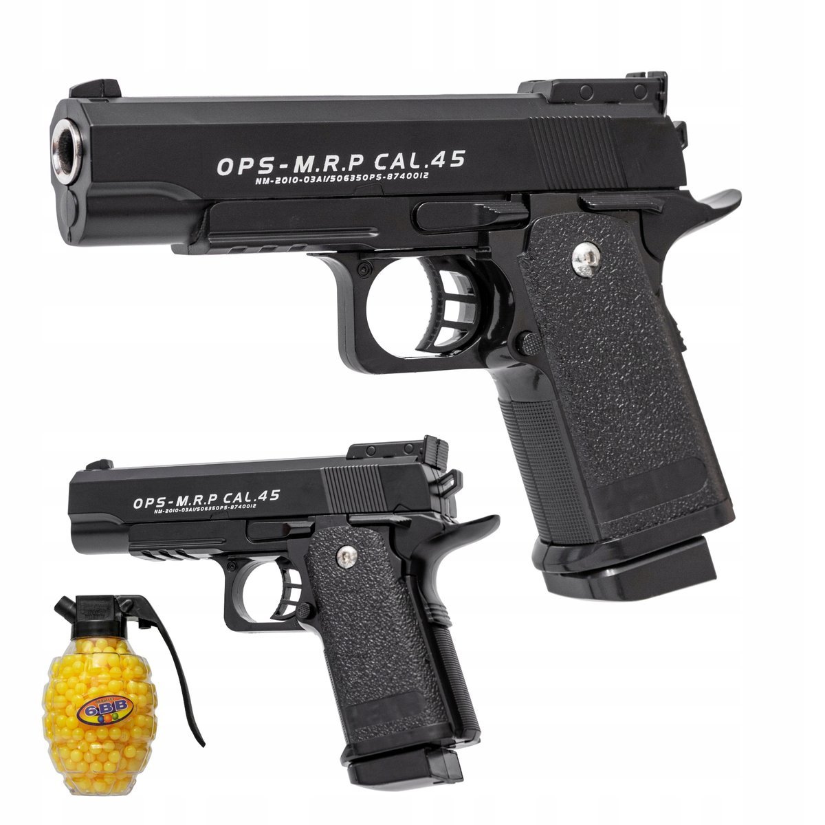 Metalowy Pistolet Na Kulki Plastikowe Replika Metal + Granat Kulek I Tarcze