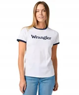 Koszulki i topy damskie - T-shirt Wrangler RINGER TEE 112362321 White XS - miniaturka - grafika 1