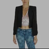 Marynarki i żakiety damskie - Czarna Marynarka Damska Peleryna Rozmiar XS *Guess* - GUESS - miniaturka - grafika 1