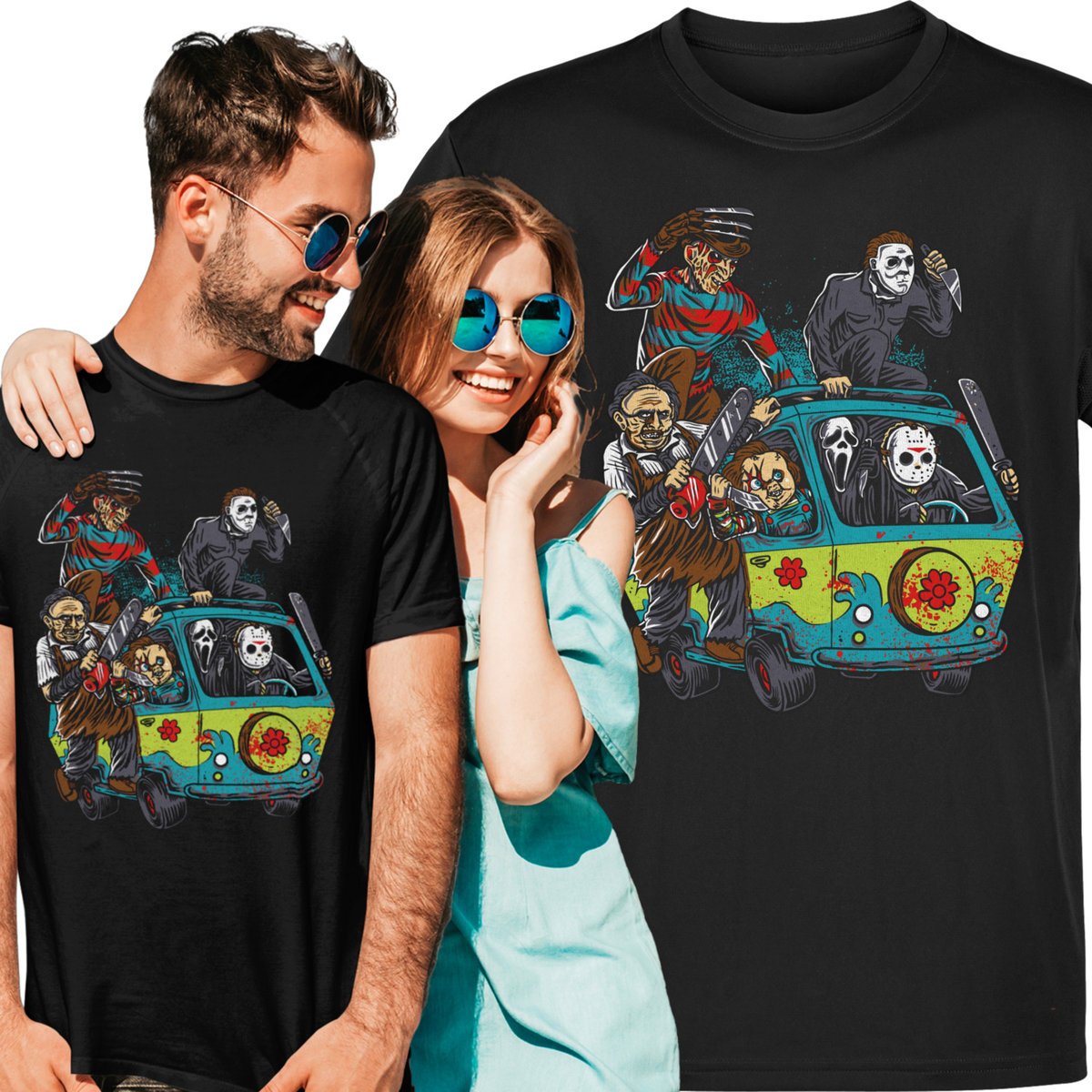 Koszulka męska Horror Jason Freddy Chucky L