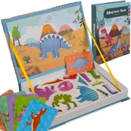 Układanki dla dzieci - Układanka Magnetyczna Puzzle Montessori 43el. Dinozaury Książka Edukacyjna KRUZZEL - miniaturka - grafika 1