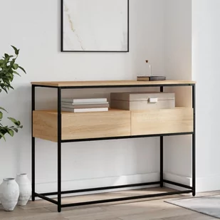﻿Stolik konsolowy, dąb sonoma, 100x40x75 cm - Stoliki dla dzieci - miniaturka - grafika 1