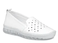 Półbuty damskie - Półbuty damskie skórzane wsuwane białe ażurowe Loretta Vitale 101-38 - miniaturka - grafika 1