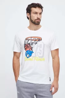 Koszulki męskie - Puma t-shirt bawełniany męski kolor beżowy z nadrukiem - grafika 1