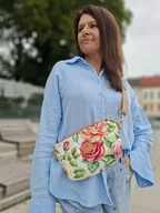Nerki - Pikowana nerka z weluru w róże Sofia - miniaturka - grafika 1