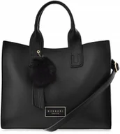 Torebki damskie - Torebka monnari shopper duża miejska czarna logo - miniaturka - grafika 1