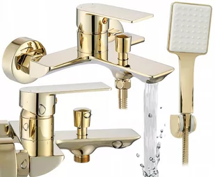 Rea Bateria prysznicowa ze słuchawką URBAN Gold B9913 - Baterie wannowe i prysznicowe - miniaturka - grafika 2
