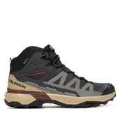 Buty trekkingowe męskie - Trekkingi Salomon X Ultra 360 Mid Gore-Tex L47743300 Szary - miniaturka - grafika 1