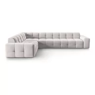 Narożniki - Jasnoszary aksamitny narożnik (lewostronny) Kendal – Micadoni Home - miniaturka - grafika 1